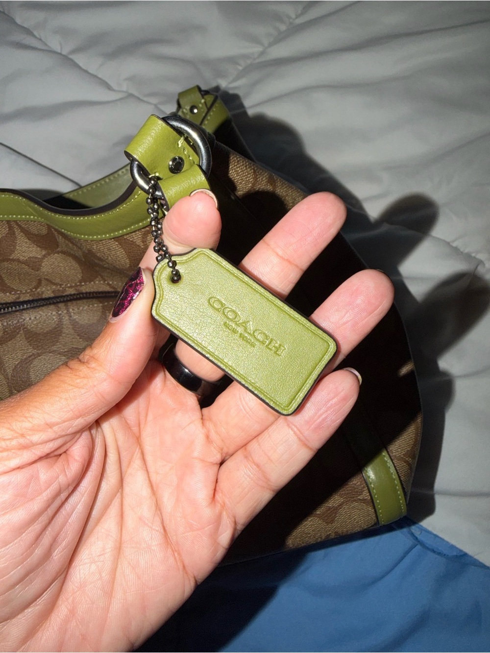 Coach Signature Bag + Matching Green Wallet Set - Picture 10 of 10